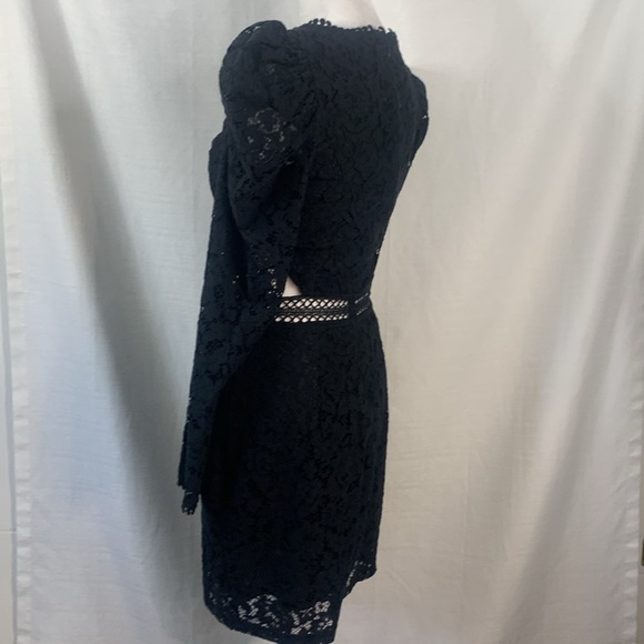 Express Black Lace Puff Sleeve Side Cutout Sheath Dress- NWT - Picture 10 of 16